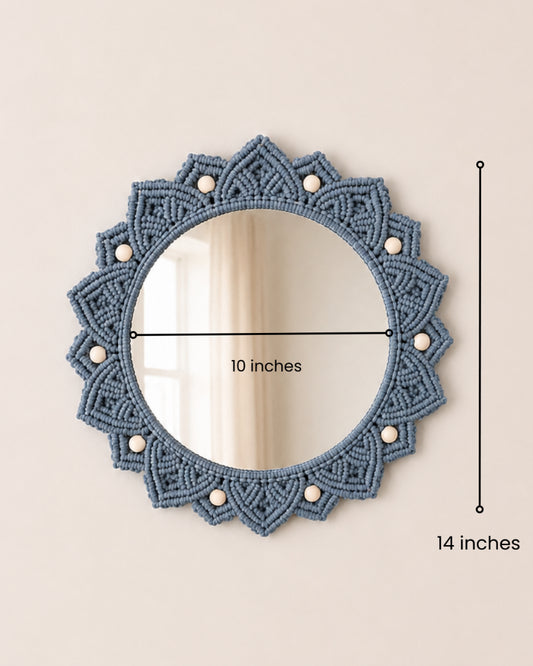 Beaded Sun Mirror - Dark Grey