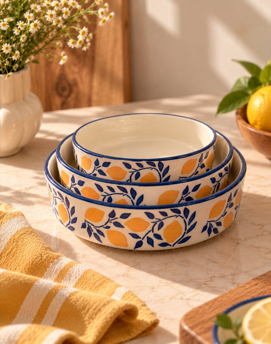 Set of 3 Salad Bowls- Amalfi Afternoon