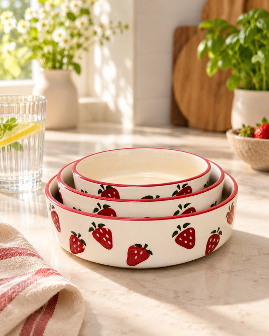 Set of 3 Salad Bowls- Berry Season