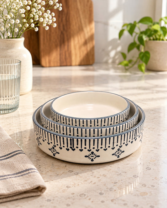 Set of 3 Salad Bowls- Motif 101