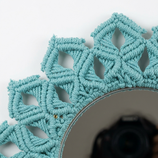 Aqua Petal Knot Mirror