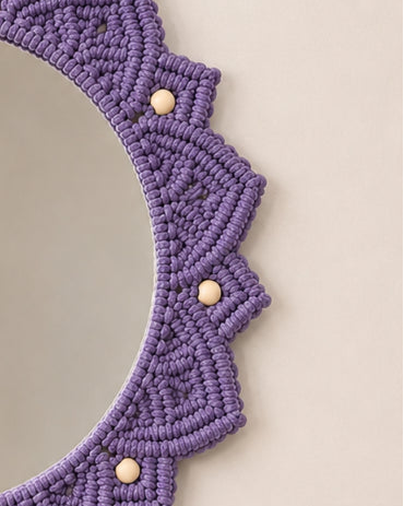 Beaded Sun Mirror - Lavender
