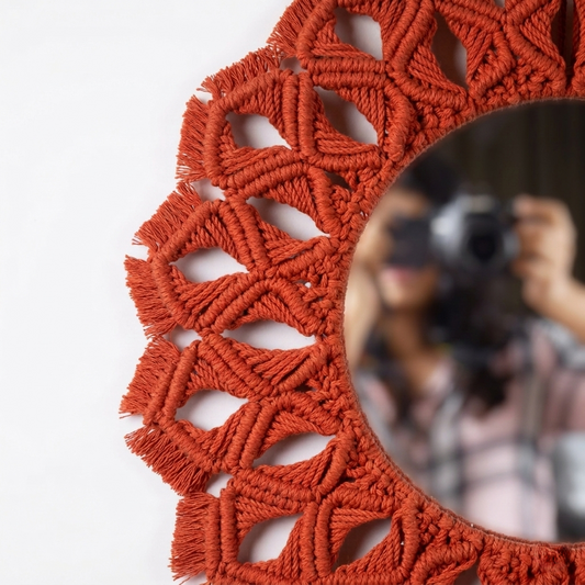 Petal Knot Mirror - Orange