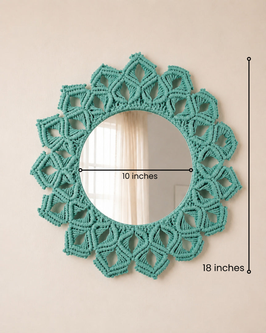 Petal Knot Mirror - Aqua