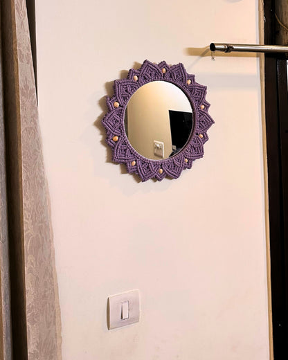Beaded Sun Mirror - Lavender