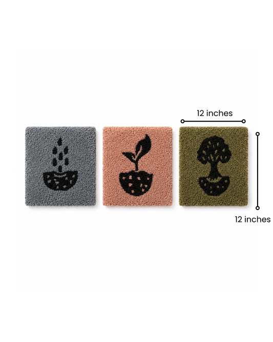 Tree of life 3 Pieces Set - Tufted Wall Art