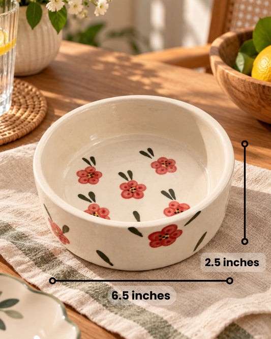 Coral Bloom Ceramic Bowl