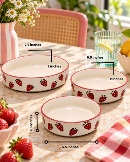 Set of 3 Salad Bowls- Berry Season