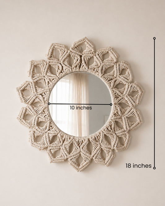 Petal Knot Mirror - White