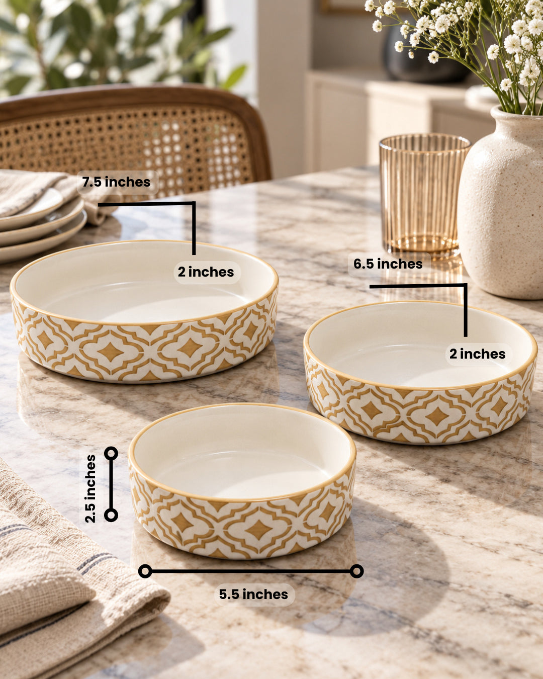 Set of 3 Salad Bowls- The Mosaic