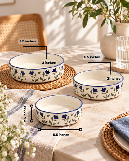 Set of 3 Salad Bowls- Tulip Garden