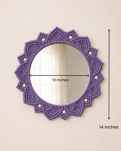 Beaded Sun Mirror - Lavender
