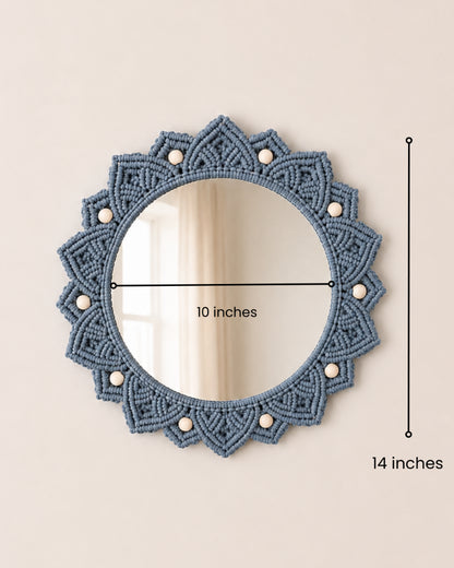 Beaded Sun Mirror - Dark Grey