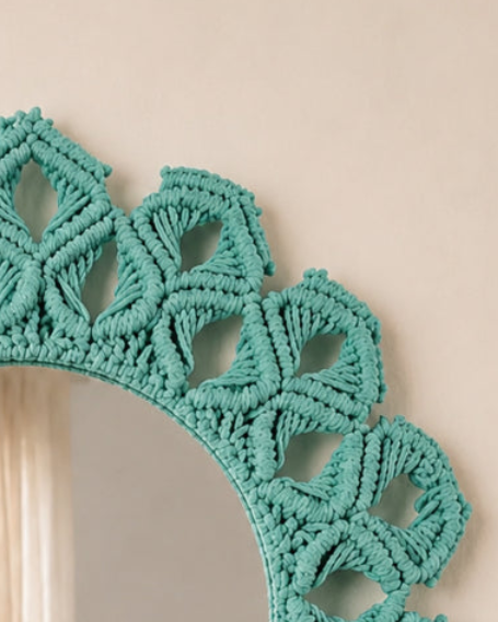 Petal Knot Mirror - Aqua