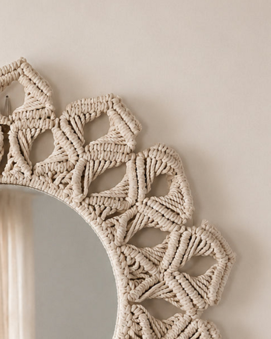 Petal Knot Mirror - White