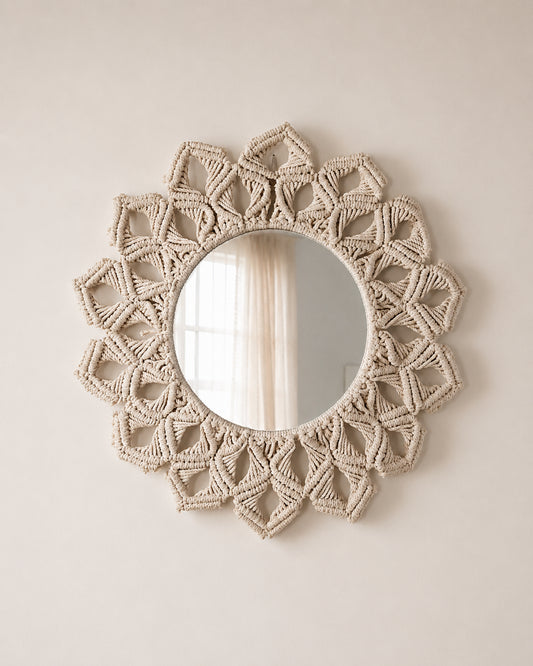 Petal Knot Mirror - White