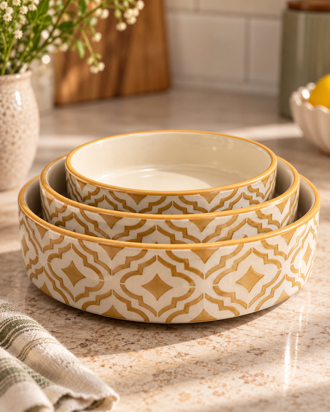 Set of 3 Salad Bowls- The Mosaic