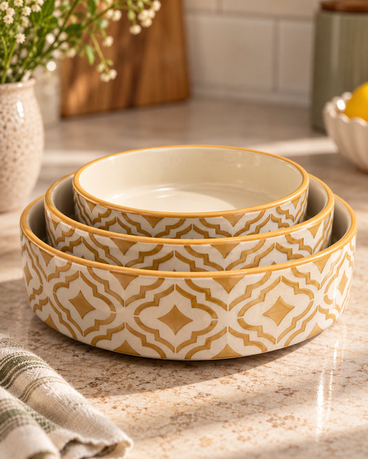 Set of 3 Salad Bowls- The Mosaic