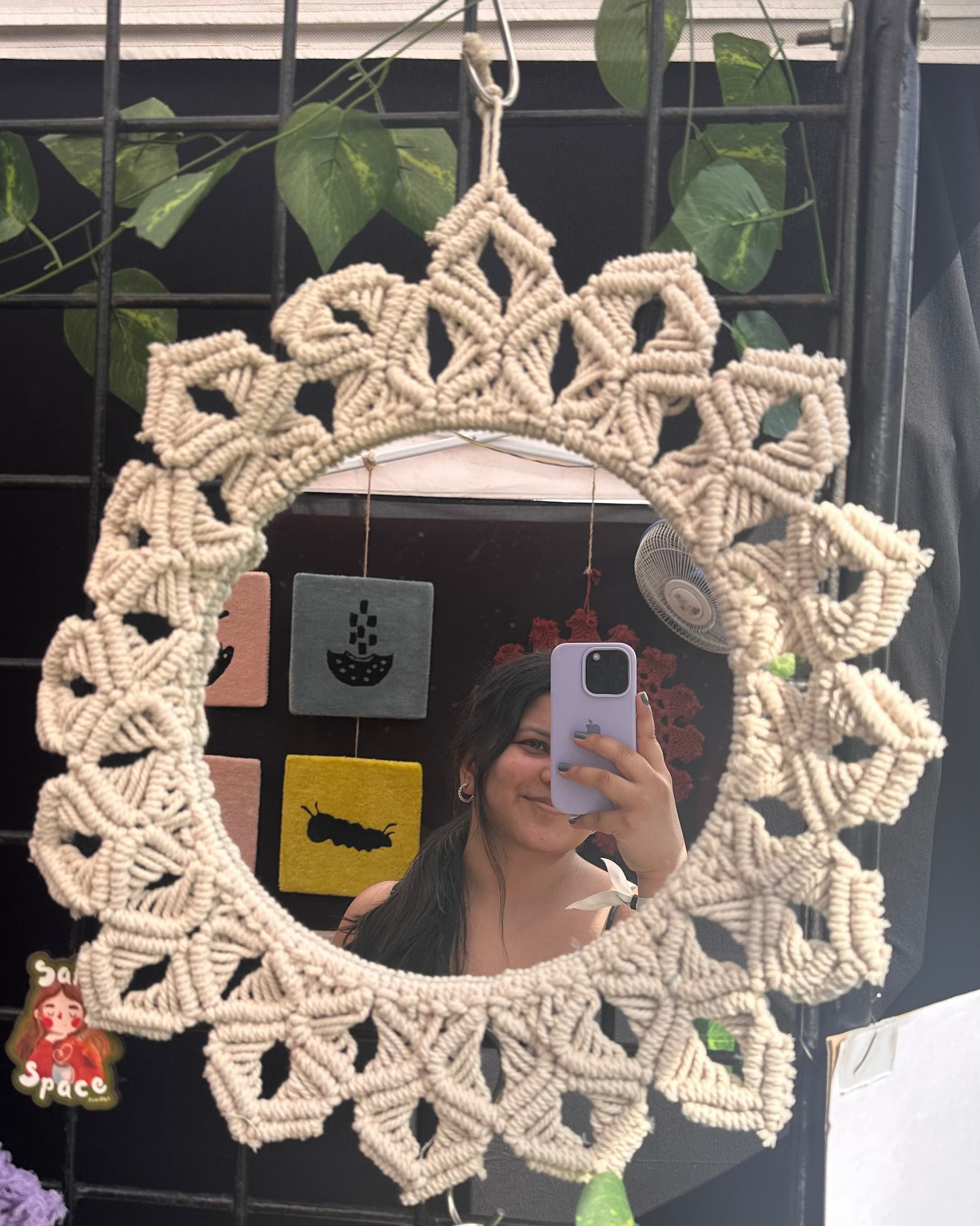 Petal Knot Mirror - White