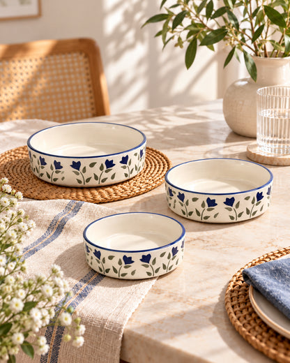 Set of 3 Salad Bowls- Tulip Garden