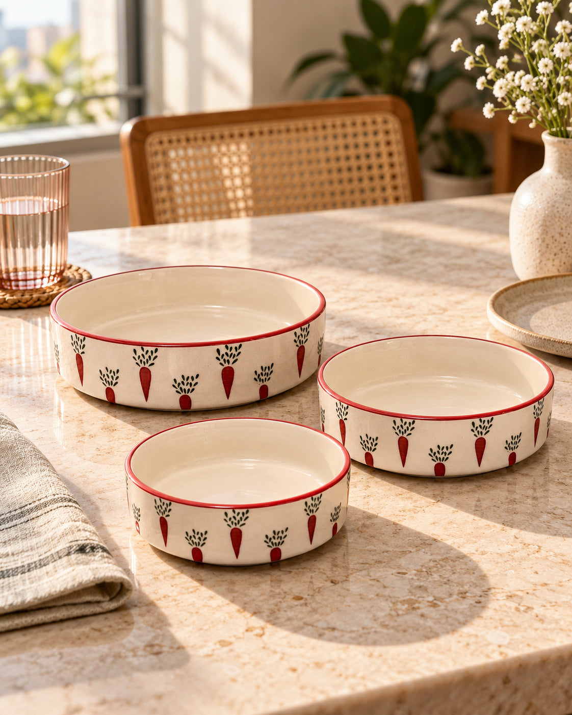 Set of 3 Salad Bowls- Carrot Club