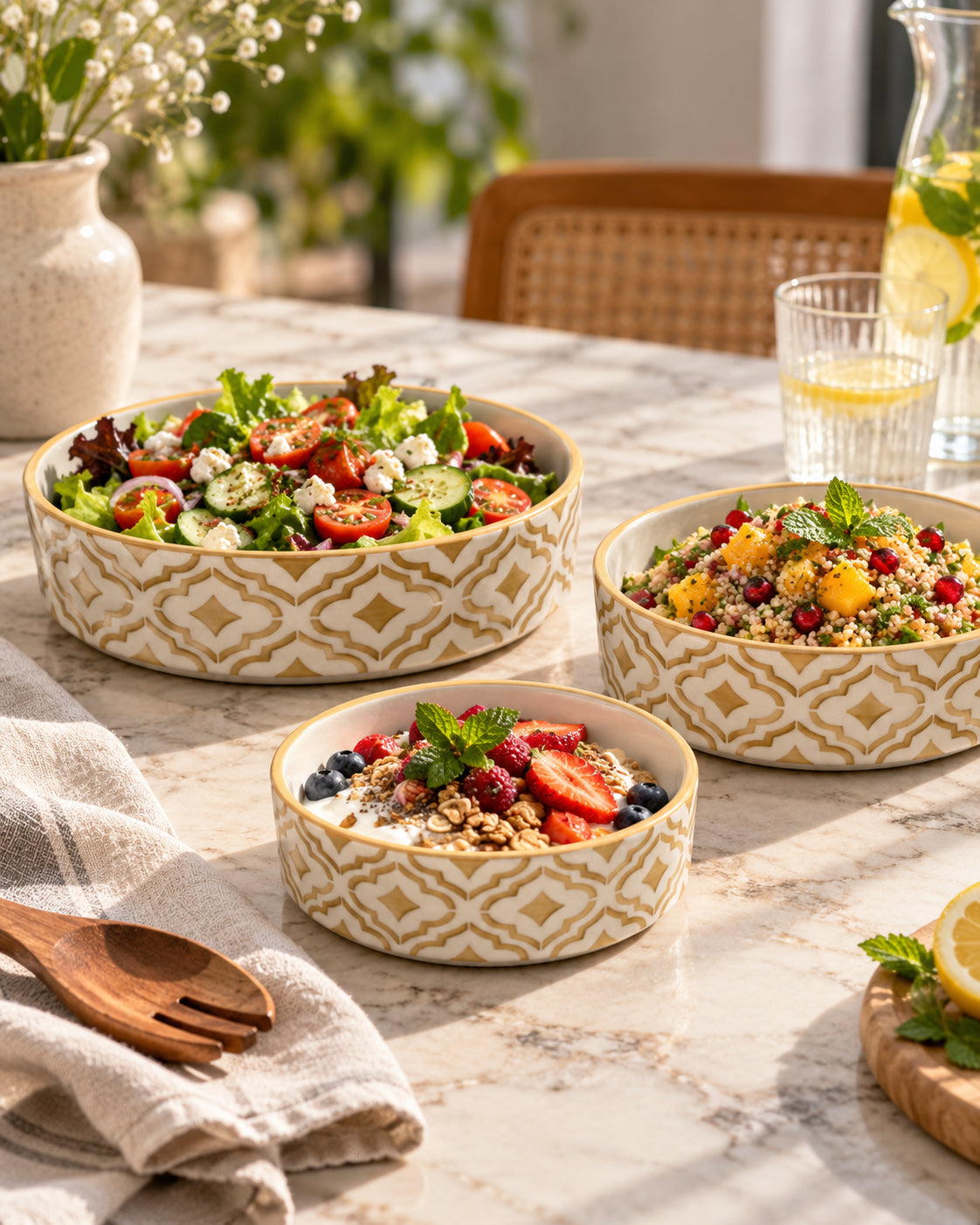 Set of 3 Salad Bowls- The Mosaic