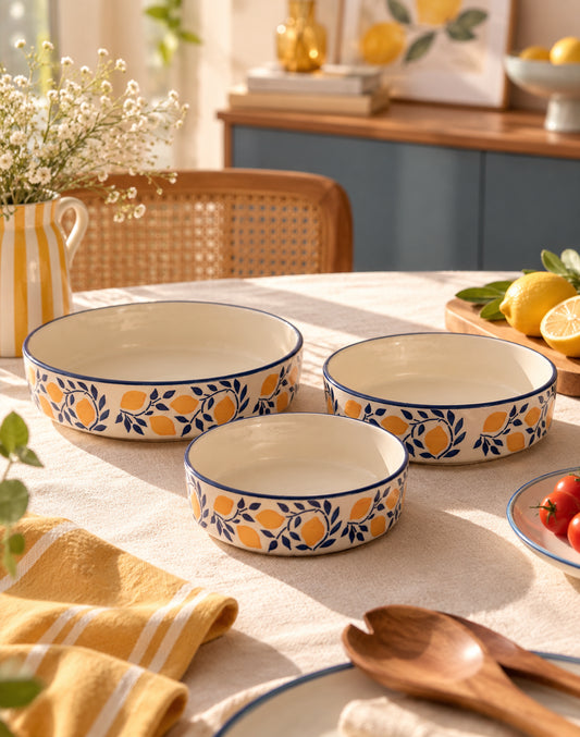 Set of 3 Salad Bowls- Amalfi Afternoon