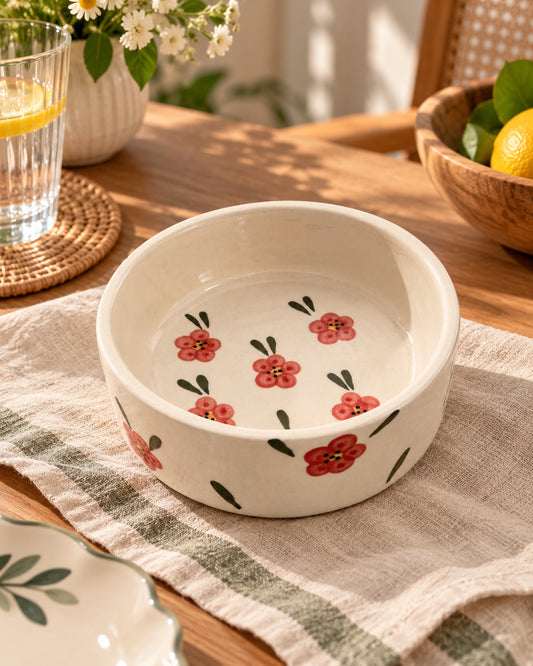 Coral Bloom Ceramic Bowl