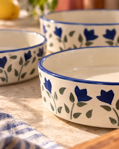 Set of 3 Salad Bowls- Tulip Garden
