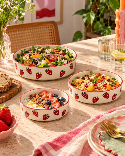 Set of 3 Salad Bowls- Berry Season