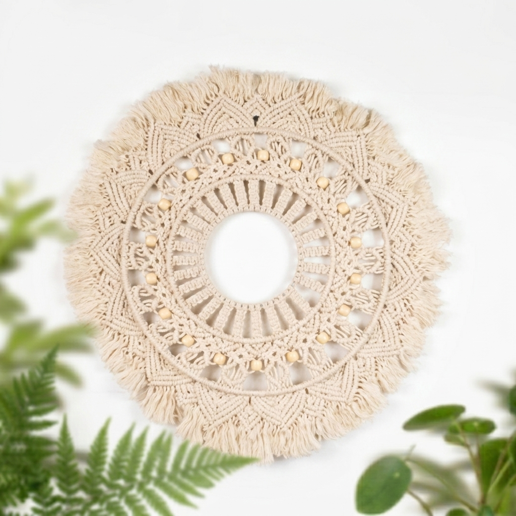 White Beaded Mandala