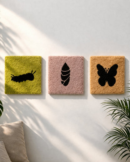 Butterfly Journey 3 Pieces Set - Tufted Wall Art