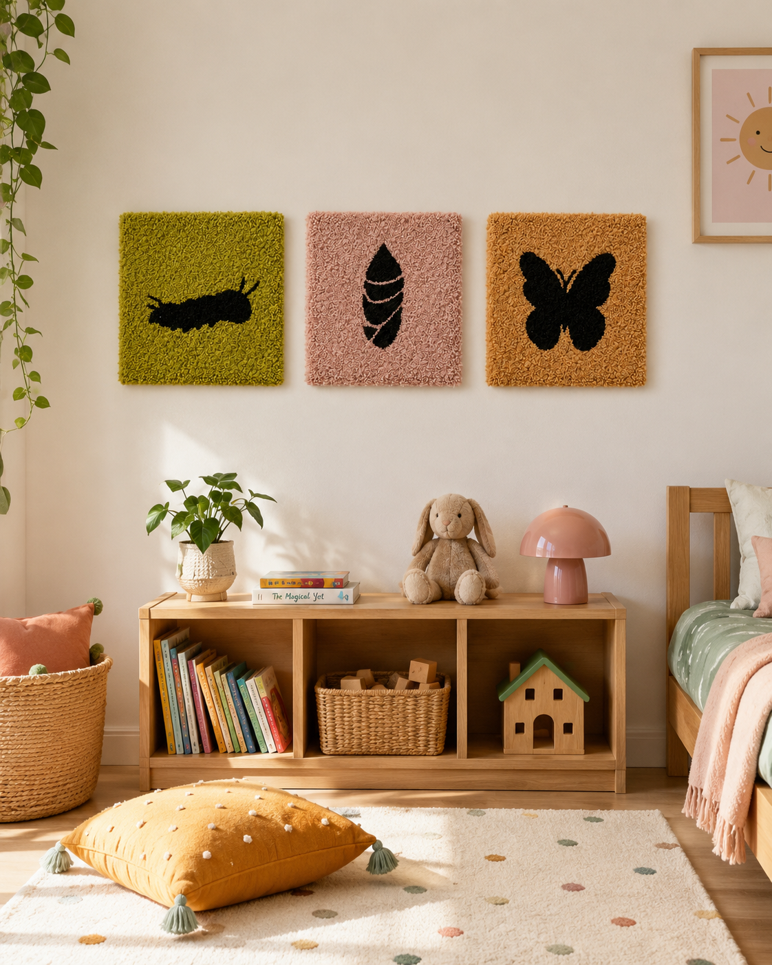 Butterfly Journey 3 Pieces Set - Tufted Wall Art