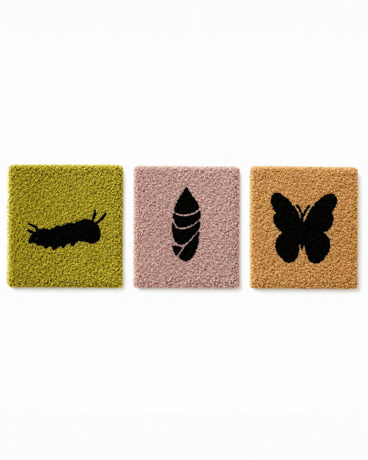 Butterfly Journey 3 Pieces Set - Tufted Wall Art
