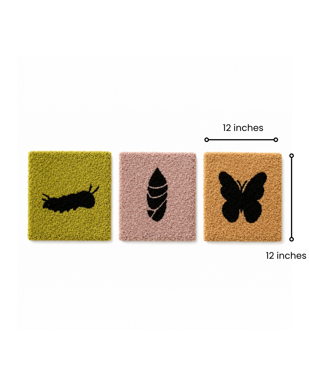 Butterfly Journey 3 Pieces Set - Tufted Wall Art