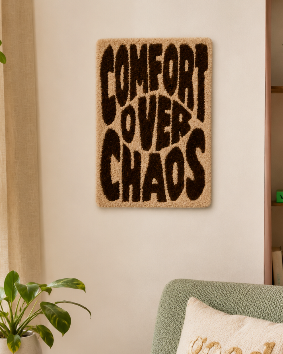 Comfort Over Chaos Tufted Wall Art