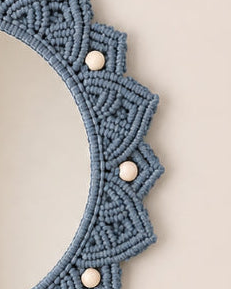 Beaded Sun Mirror - Dark Grey