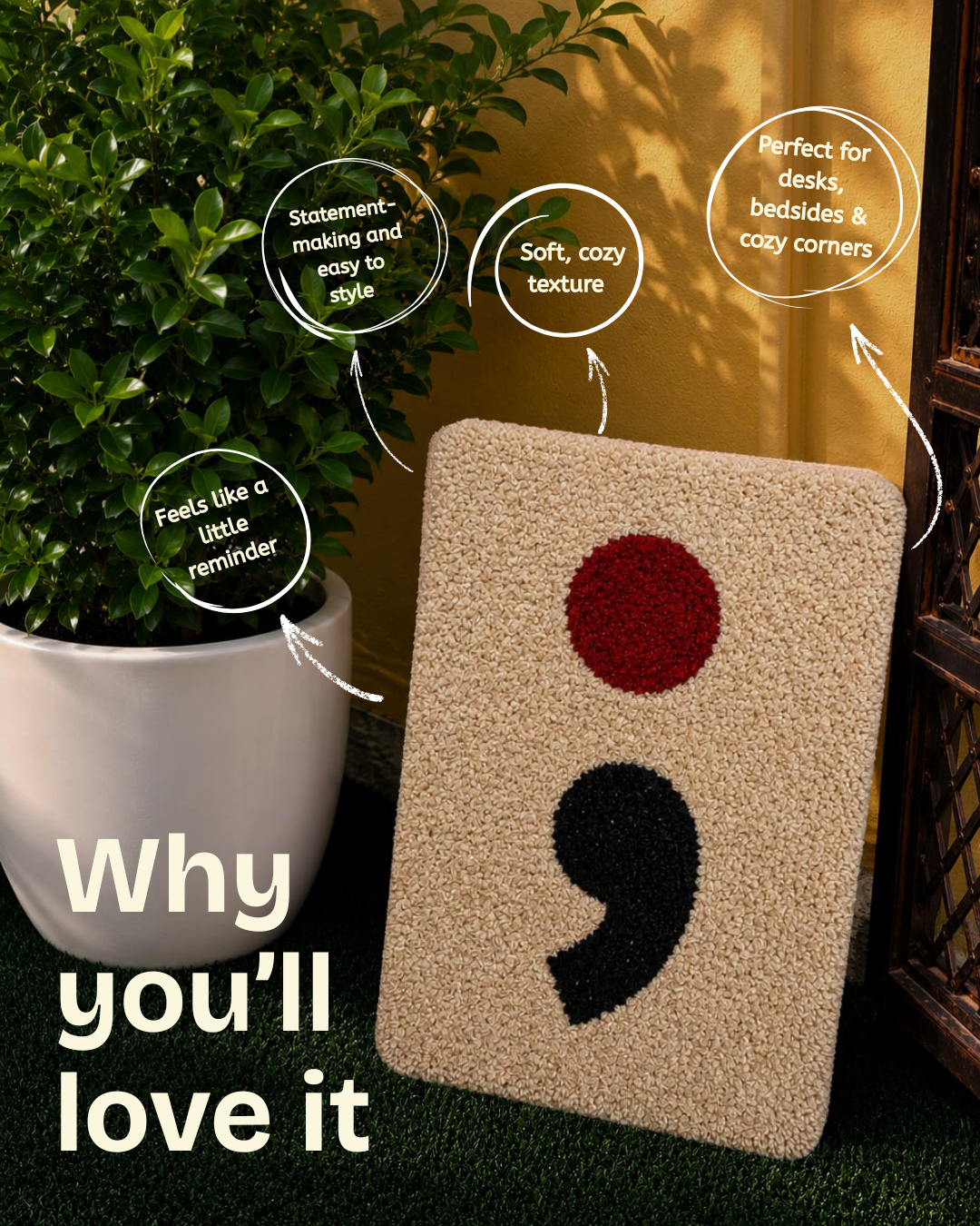 Semicolon Tufted Wall Art