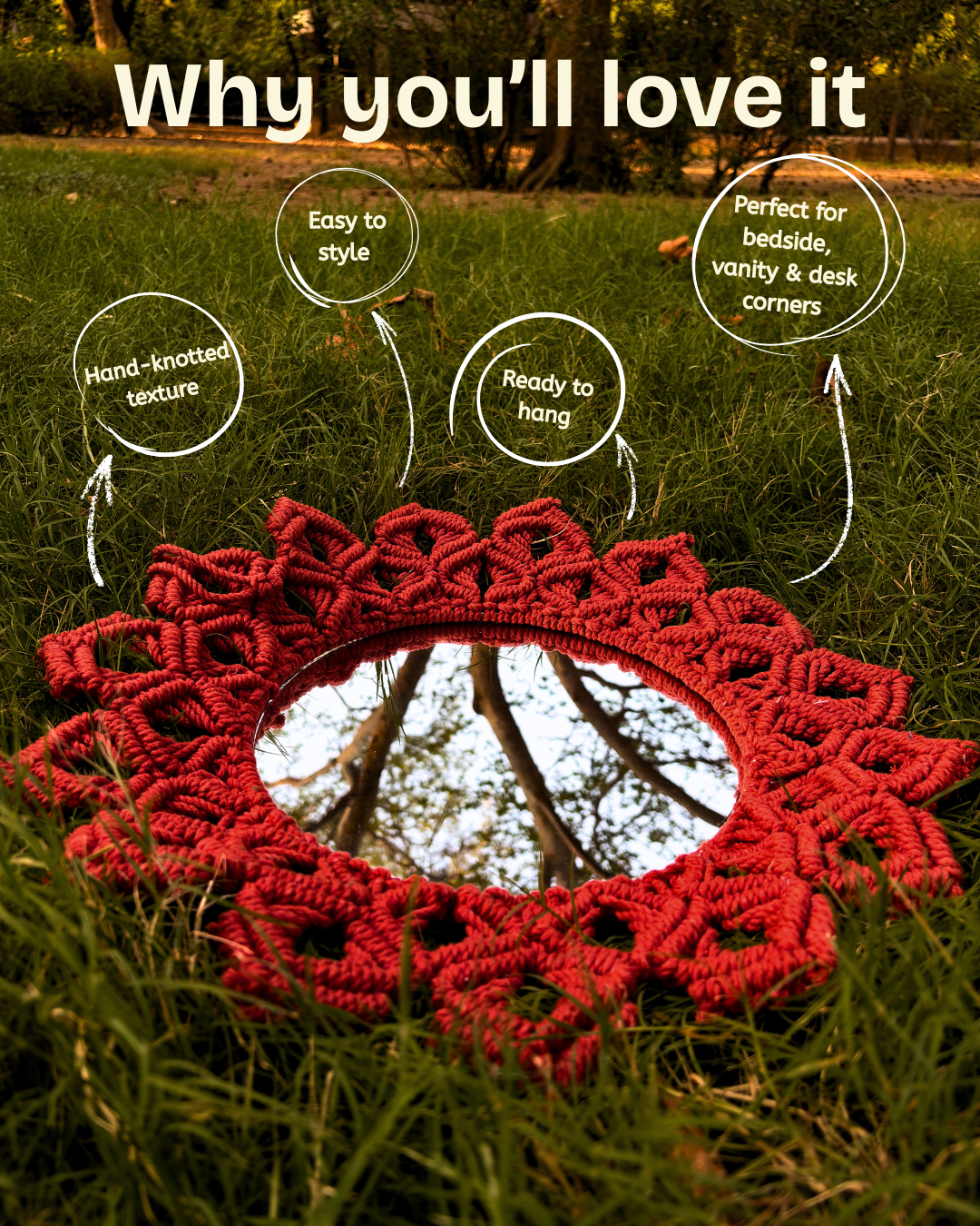 Petal Knot Mirror - Orange