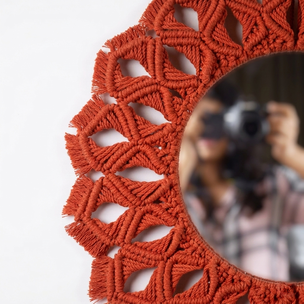 Orange Petal Knot Mirror