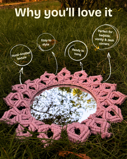 Petal Knot Mirror - Pink