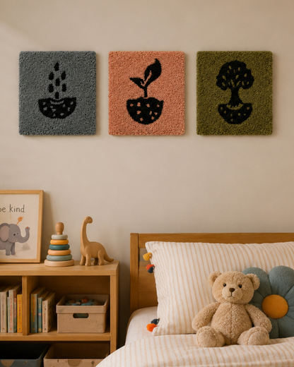 Tree of life 3 Pieces Set - Tufted Wall Art