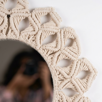 White Petal Knot Mirror